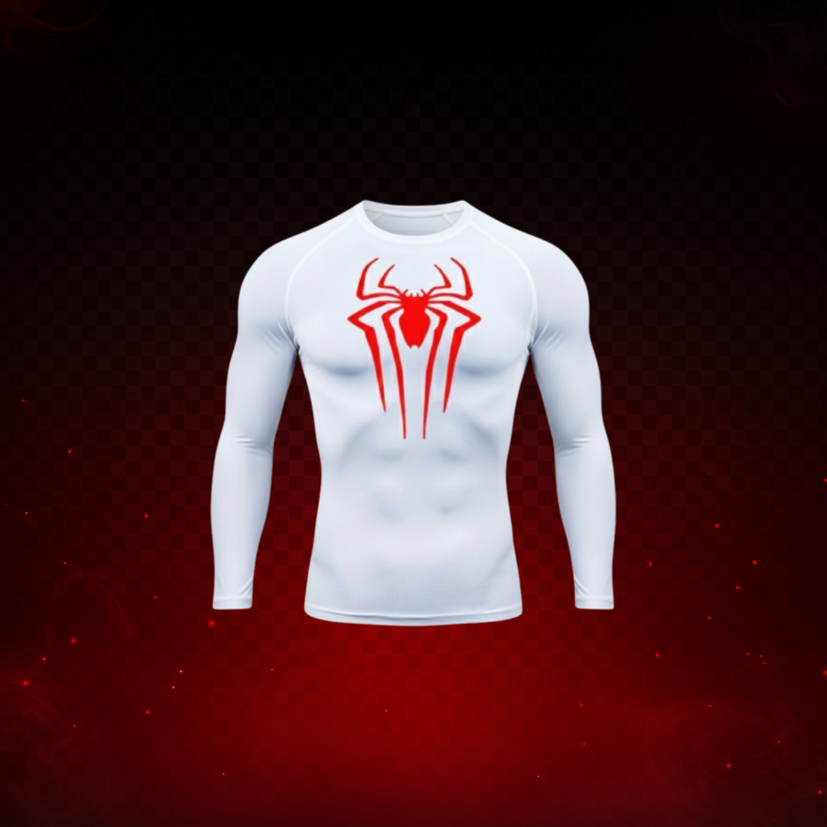 SPIDER WHITE RED COMPRESSION LONG SLEEVE