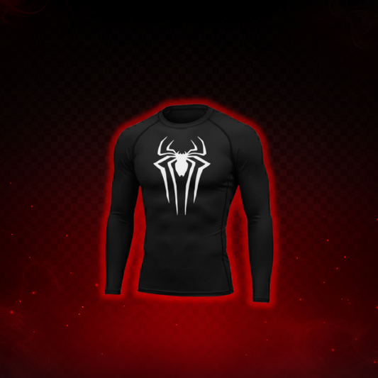 SPIDER WHITE BLACK COMPRESSION LONG SLEEVE