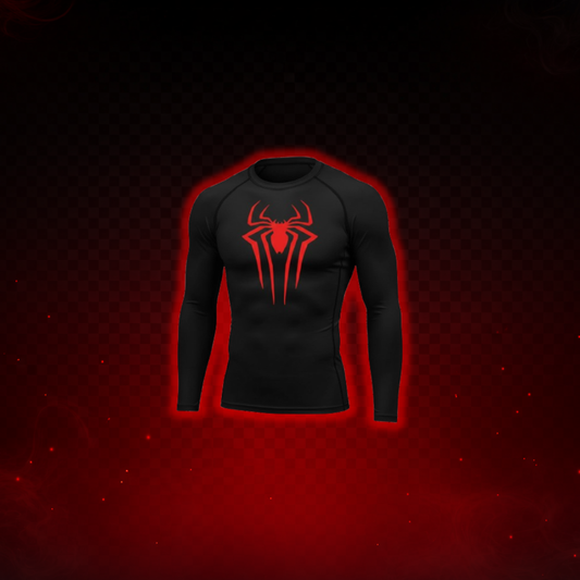 SPIDER RED BLACK COMPRESSION LONG SLEEVE