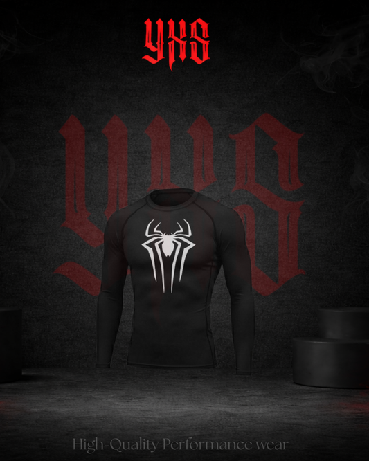 SPIDER WHITE BLACK COMPRESSION LONG SLEEVE